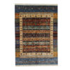 Genuine Handwoven Persian Striped Gabbeh Rug in Blue - Wool Blend