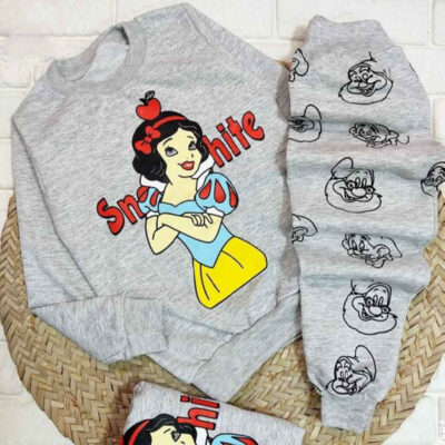 Girls' Sweatshirt & pants Set with Snow White Gray