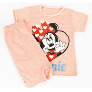Girl’s T-Shirt & Shorts Set with Minnie Mouse Design