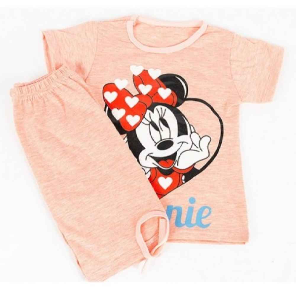 Girl’s T-Shirt & Shorts Set with Minnie Mouse Design