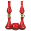 Glass Kerosene Oil Lamp Set with Candle Holder Vintage Design