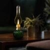 Glass Kerosene Oil Lamp Vintage Design in Green