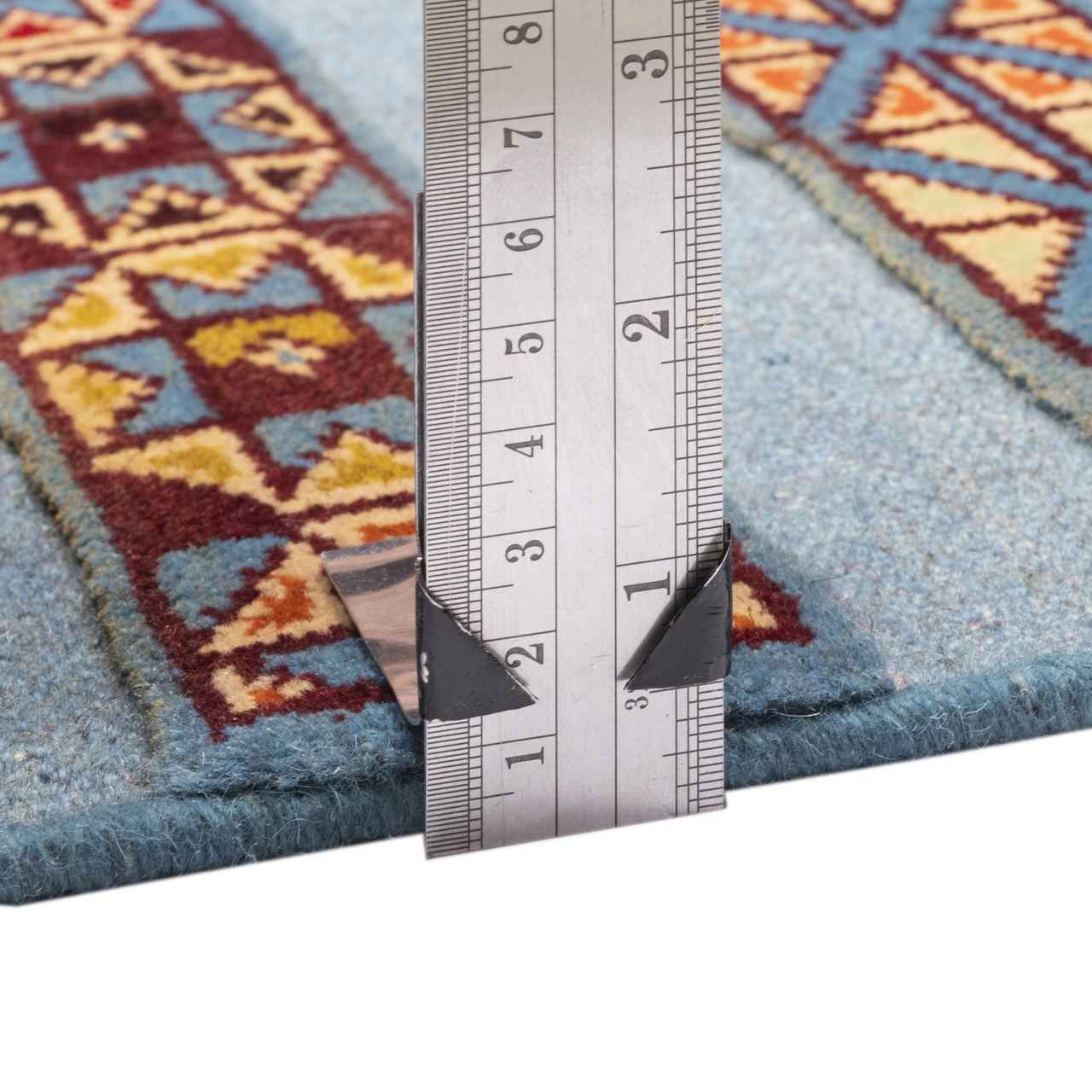 Blue Striped Golestan Kilim Rug – Authentic Handwoven Persian Wool & Cotton
