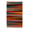 Original Handwoven Persian Striped Gabbeh Rug in Orange - Wool