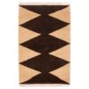 Handwoven Persian Minimalist Gabbeh Rug - Geometric Brown Wool