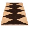 Handwoven Persian Minimalist Gabbeh Rug - Geometric Brown Wool