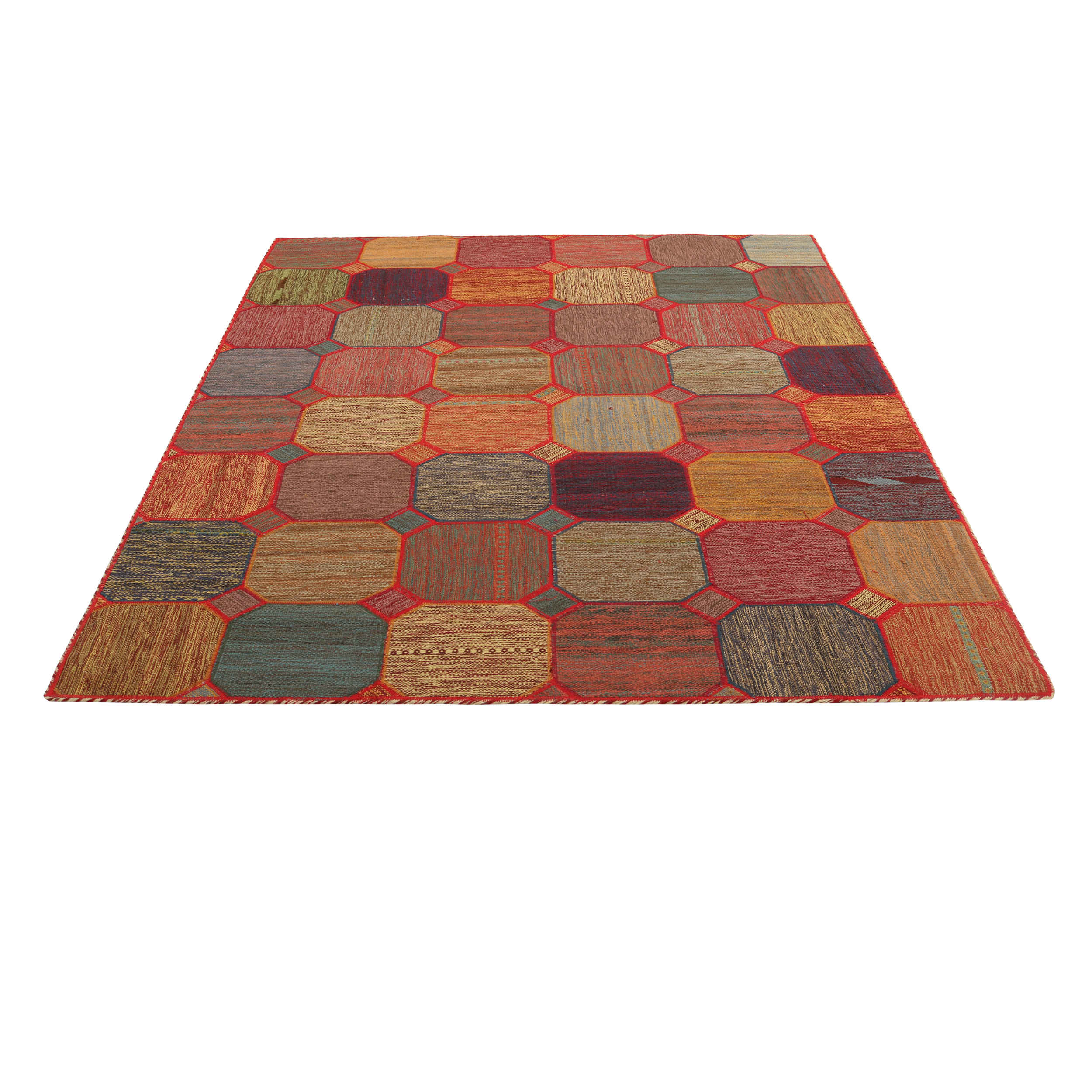 Vintage Persian Hand-Knotted Patchwork Carpet Samin