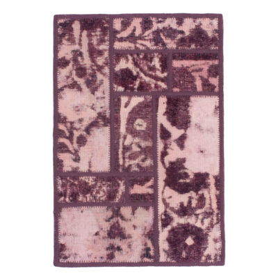 Vintage Persian Hand-Knotted Patchwork Carpet Violet