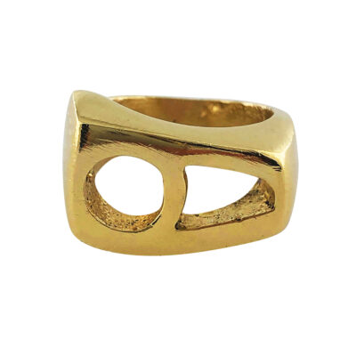 Persian Brass Statement Ring for Women – Hich Calligraphy, Heritage Design