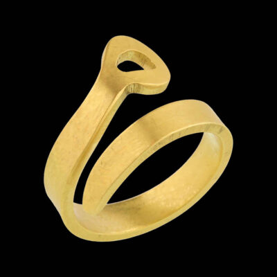 Persian Brass Statement Ring for Women – Letter Design, Heritage Style
