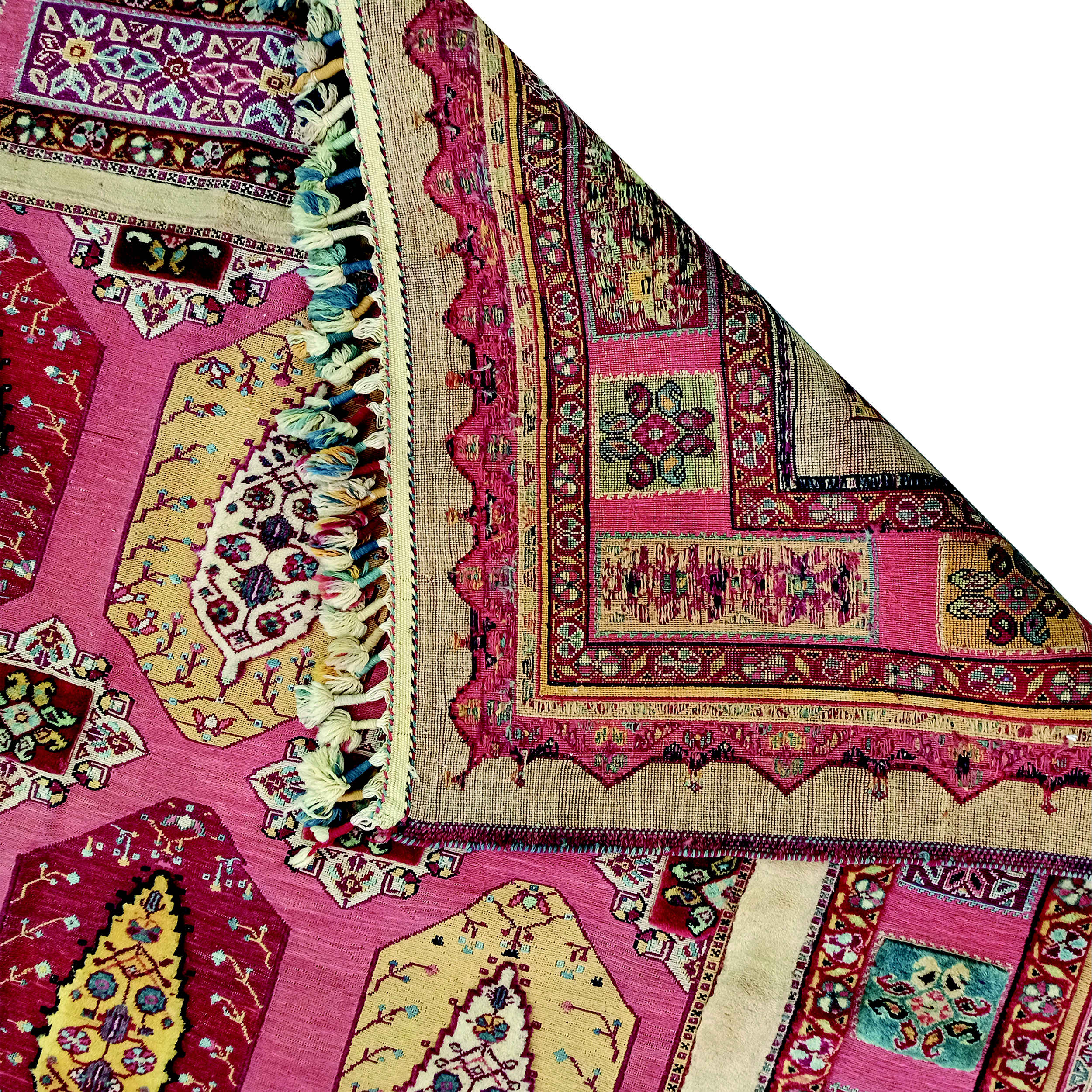Bordered Geometric Sirjan Kilim Rug – Authentic Handwoven Persian Wool