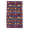 Contemporary Navy Blue Accent Kilim Rug from Golestan - Handwoven Persian Wool & Cotton