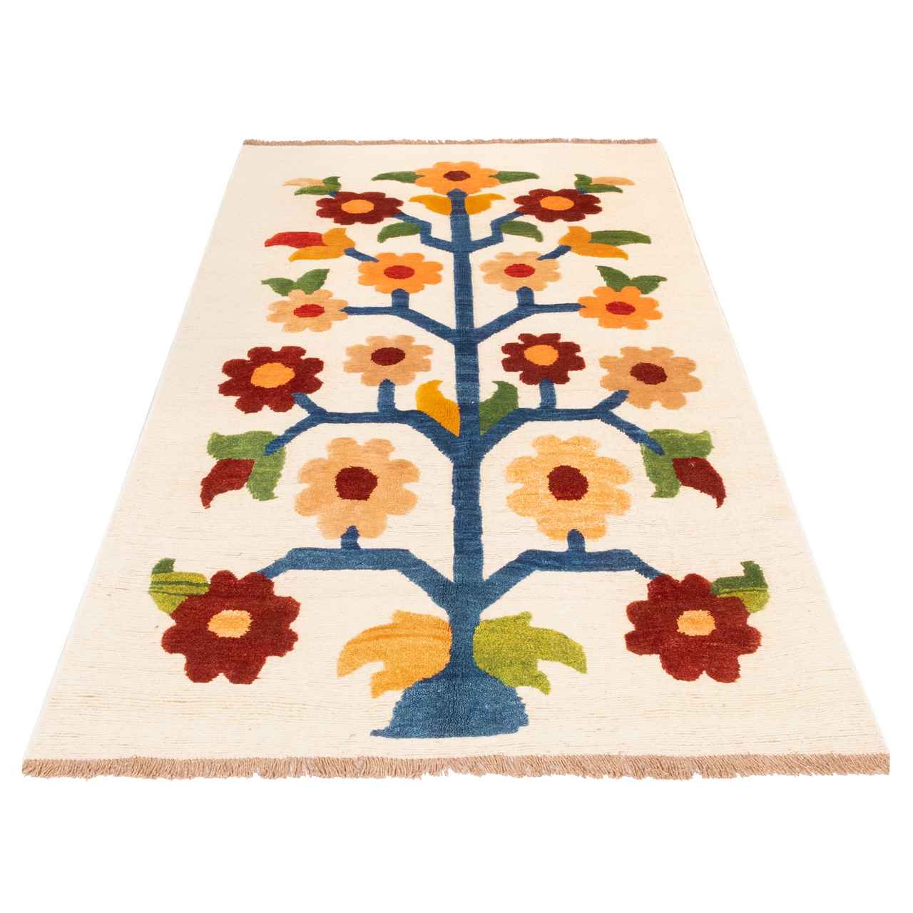 Kerman Floral Kilim Rug – Authentic Handwoven Persian Wool & Cotton