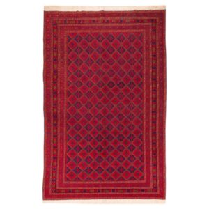 Red Geometric Khorasan Kilim Rug – Authentic Handwoven Persian Wool & Cotton