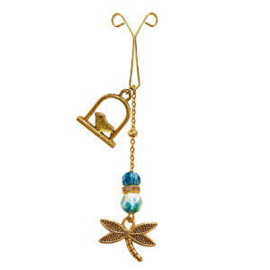 Hijab U Clips for Muslim Woman with Long Dragonfly Pendant