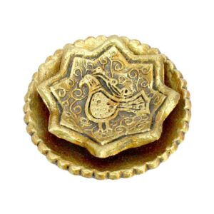 Handcrafted Golden Pottery Incense Holder – Bird Design