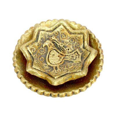 Handcrafted Golden Pottery Incense Holder Artistic Birds Design