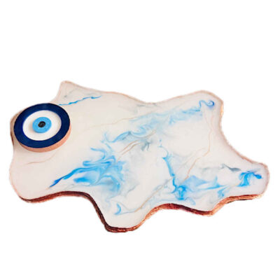 Handcrafted Resin Incense Holder Artistic Evil Eye Design