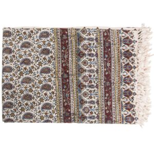 Persian Tablecloth: Isfahan’s Traditional Kalamkari Block Print Floral