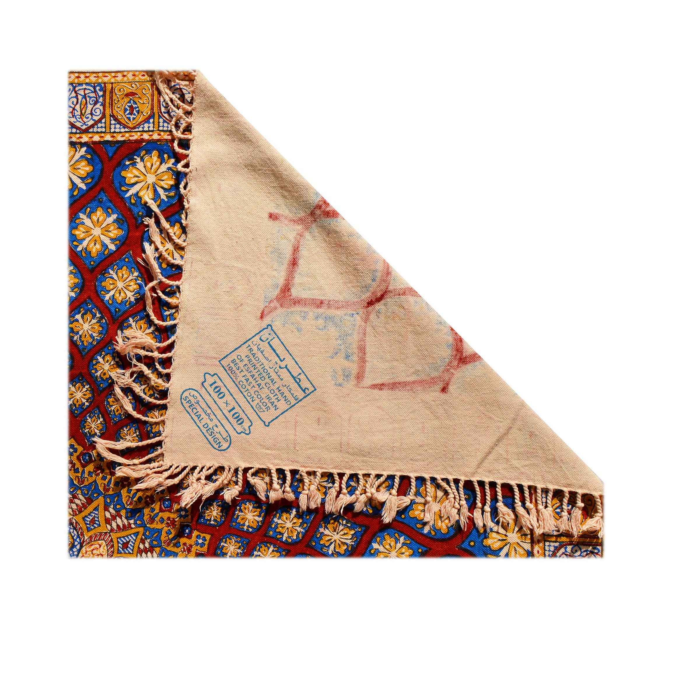 Iranian Tablecloth: Isfahan’s Traditional Kalamkari Block Print Khorshid III