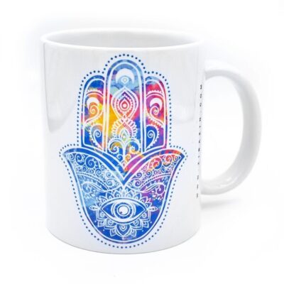 Islamic Ceramic Coffee Mug - Hand of Fatima Pattern