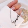 Islamic Steel Necklace with Ya Hussain Calligraphy for Women