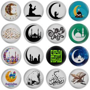Islamic Pinback Button Set – Ramadan Kareem (16 pcs)