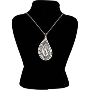 Islamic Steel Pendant for Shia Muslims Paisley with Hirz of Imam Jawad (A.S)