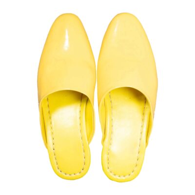 Islamic Style Yellow Nalain Slippers with Artificial Leather