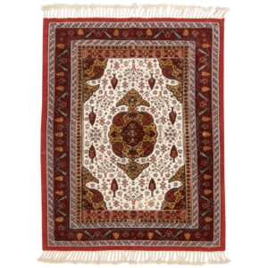 Red Khorasan Medallion Kilim Rug – Authentic Handwoven Persian Wool