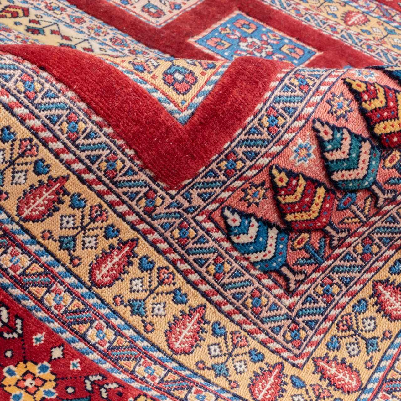 Khorasan Geometric Kilim Rug – Authentic Handwoven Persian Wool & Cotton