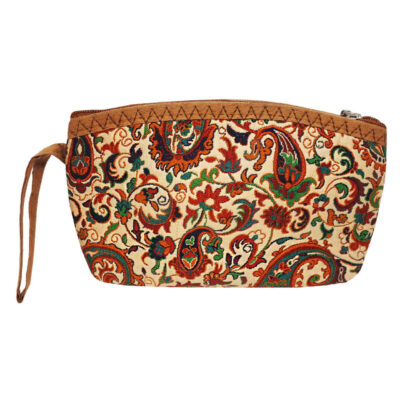 Persian Makeup Bag in Termeh Fabric with Paisley Pattern for Women