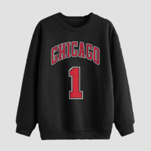 Men’s Crewneck Sweatshirt Cotton Black Chicago