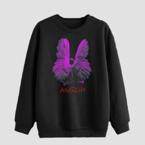 Men’s Crewneck Sweatshirt Cotton Black Model Anarchy
