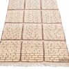 Original Handwoven Persian Kheshti Gabbeh Rug - Brick Wall Design Cream Wool