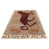 Original Handwoven Persian Pictorial Gabbeh Rug - Leopard Animal Motif Brown Wool