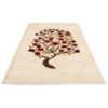 Handwoven Persian Tree of Life Gabbeh Rug - Pomegranate Motif Cream Wool