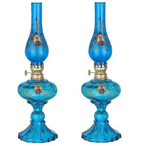 Glass Kerosene Oil Lamp with Persian Shah Abbasi Design