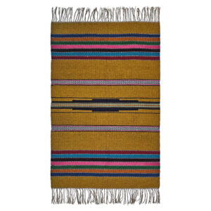 Persian Jajim Rug Flat-woven in Lorestan Striped Brown