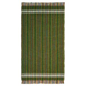 Persian Jajim Rug Flat-Woven in Lorestan Striped Green