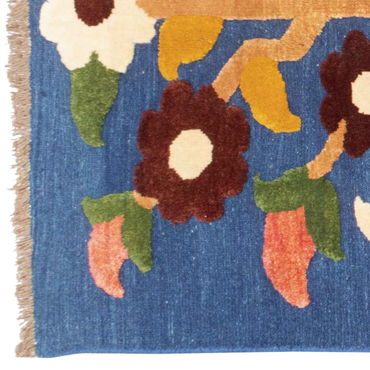 Floral Kilim Rug from Kerman – Authentic Handwoven Persian Wool Design