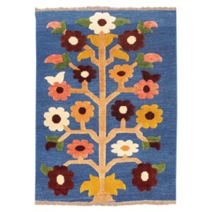 Floral Kilim Rug from Kerman – Authentic Handwoven Persian Wool Design