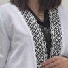 Persian Manto Black & White with Front Pockets for Women