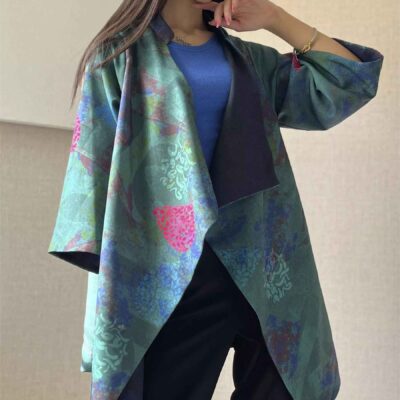 Chic Persian Double Sided Crepe Blazer Manto with Versatile Style