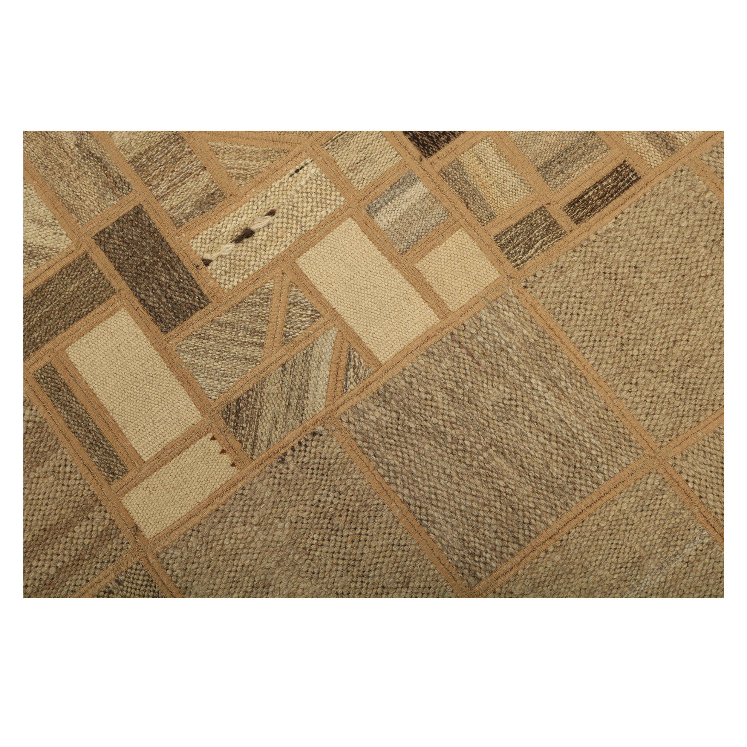 Persian Patchwork Kilim Rug Handwoven Cream