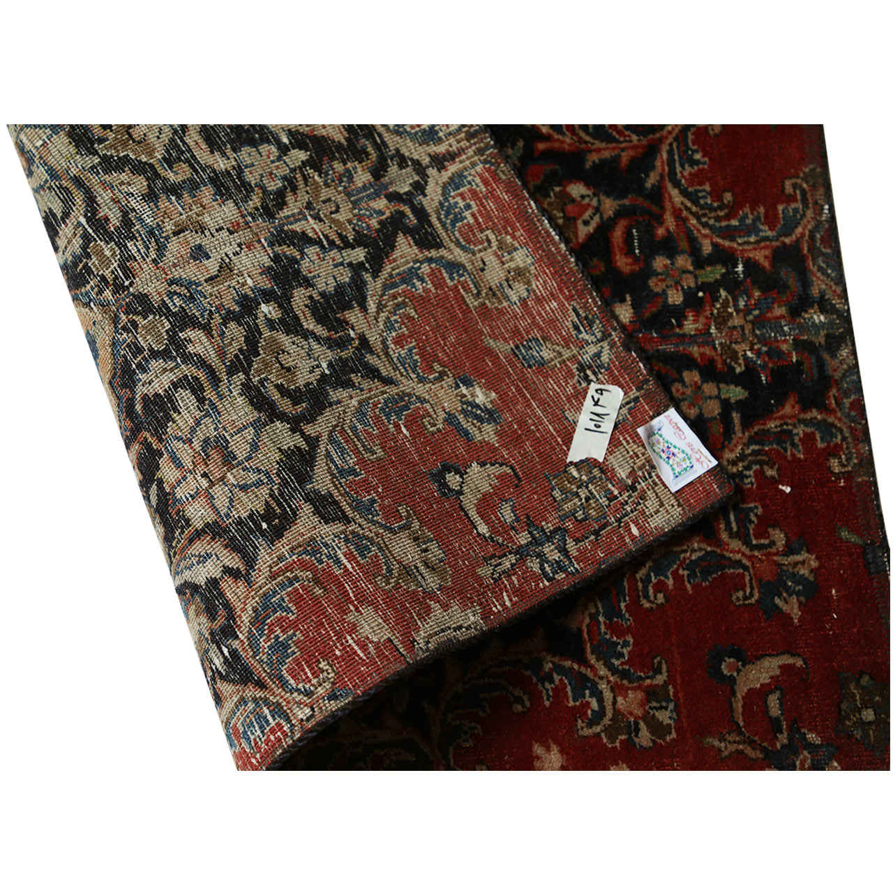 Vintage Persian Hand-Knotted Patchwork Carpet Heriz
