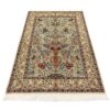 Hand-Knotted Persian Isfahan Rug (Flower Vase Design Style) - Light Green Silk & Wool