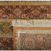 Hand-Knotted Persian Qom Silk Rug (All-over Floral Boteh Paisley) - Light Brown