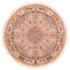 Hand-Knotted Persian Tabriz Rug (Lachak Toranj Floral Medallion) - Cream Silk & Kork