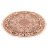 Hand-Knotted Persian Tabriz Rug (Lachak Toranj Floral Medallion) - Cream Silk & Kork